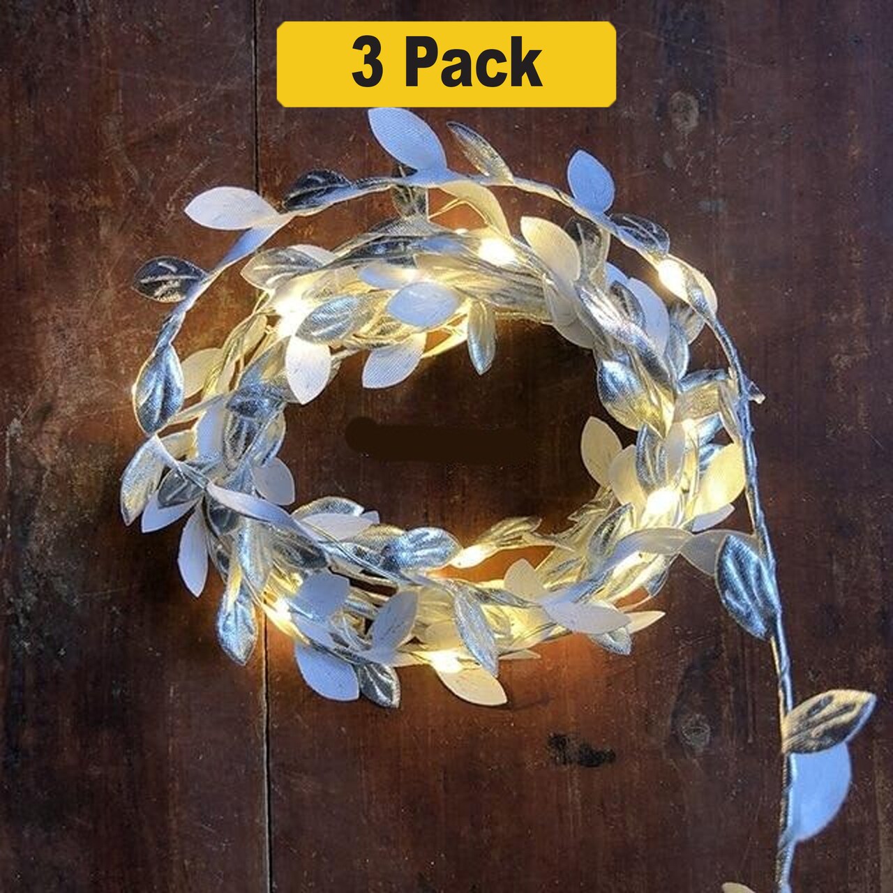 Whimsical Plant Leaf Fairy Lights — 20 LED Vine String, Battery Operated